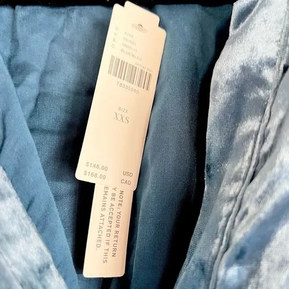 Anthropologie The Somerset Mini Dress: Velvet Edition in Blue Size XXS NWT - Picture 7 of 16